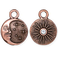 TierraCast Starry Night Charm 19mm Antique Copper Plated (1-Pc)