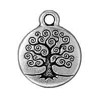 TierraCast Tree of Life Charm 16x19mm Pewter Antique Silver Plated (1-Pc)