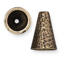 TierraCast Hammertone Cone 16x11mm Pewter Oxidized Brass Plated (1-Pc)