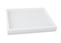 1 Inch Tall Half Size Stackable White Plastic Jewelry Utility Tray