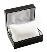 4x3 Cartier Style Black Watch Box with White Pillow