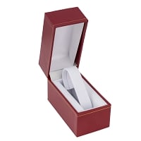2x3 Cartier Style Red Watch Box with White Collar