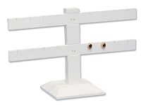 White Earring Stand T-Bar 8-Pairs